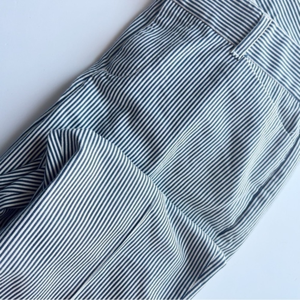 Gap • White Navy Railroad Stripe Slim Crop Pants - Picture 3 of 6